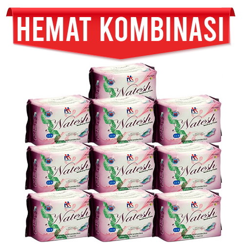 Pembalut Natesh Night 10 Paket Hemat Bebas Dioxin